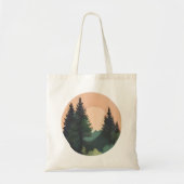 Sunset Pines - rustige berglandschapskunst Tote Bag (Voorkant)