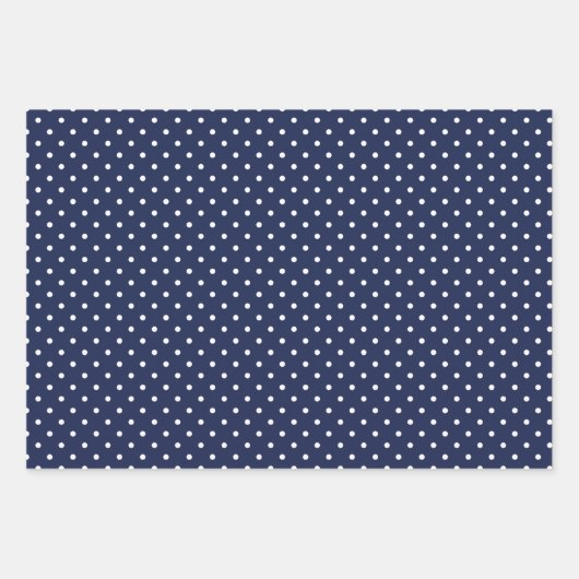 Sunset Pink and Navy Blue Stripe Polka Dot Plain Inpakpapier Vel (Voorkant 2)