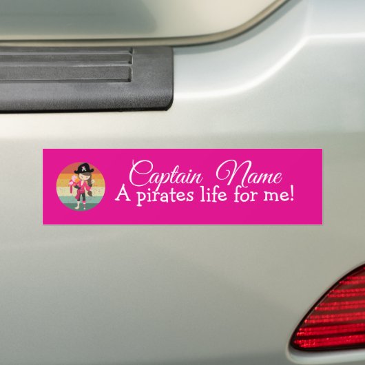 SUNSET Pink Girl Party Pirates Bumpersticker (Op auto)