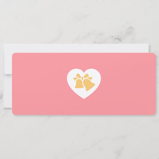 Sunset Pink & Goldenrod Boarding Pass Wedding Kaart (Achterkant)