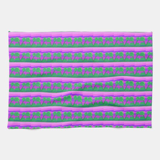 Sunset Pink Green Purple Kitchen Towel Theedoek (Horizontaal)
