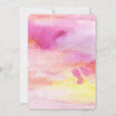 Sunset Pink Peach Yellow Waterverf Kaart (Achterkant)