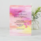 Sunset Pink Peach Yellow Waterverf Kaart (Staand voorkant)