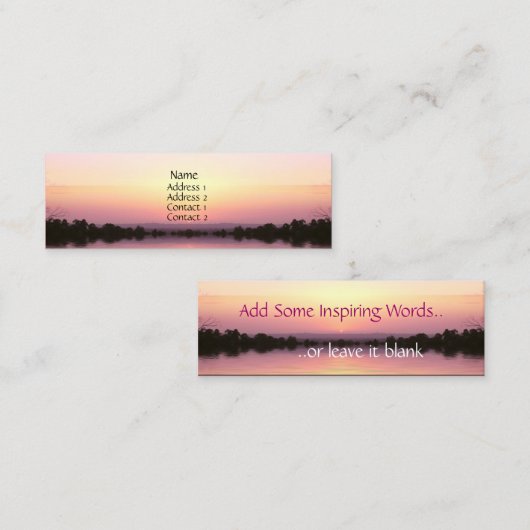 Sunset Pinks-profielkaart Mini Visitekaartje (Voorkant / Achterkant)
