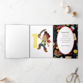 Sunset Pirate Boy 1st Birthday Drieluik Kaart (Binnen)