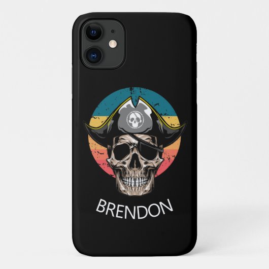 Sunset Pirate Skull Hoesje-Mate iPhone Case (Achterkant)