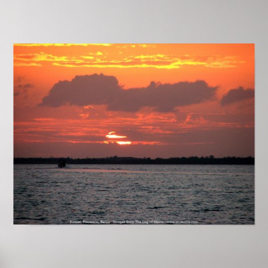 Sunset, Placencia, Belize Poster (Voorkant)
