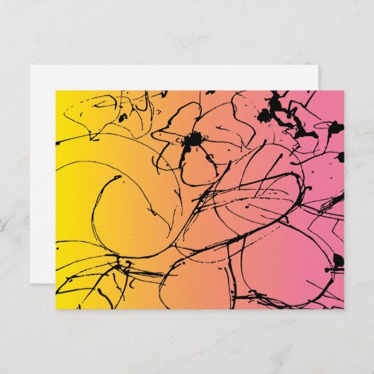 Sunset Plant tekenen Abstracte Briefkaart (Voorkant / Achterkant)