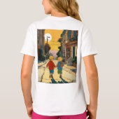 Sunset Playtime in San Francisco" - Hergé T-shirt (Achterkant)