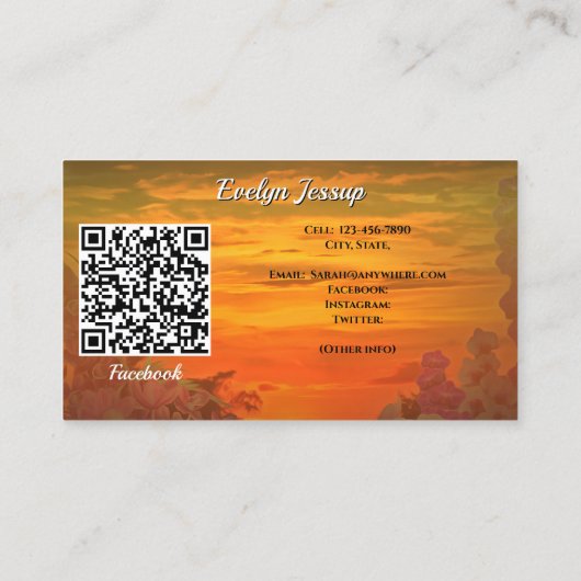 Sunset Plaza Marina 2584 Sociale QR-code Visitekaartje (Achterkant)