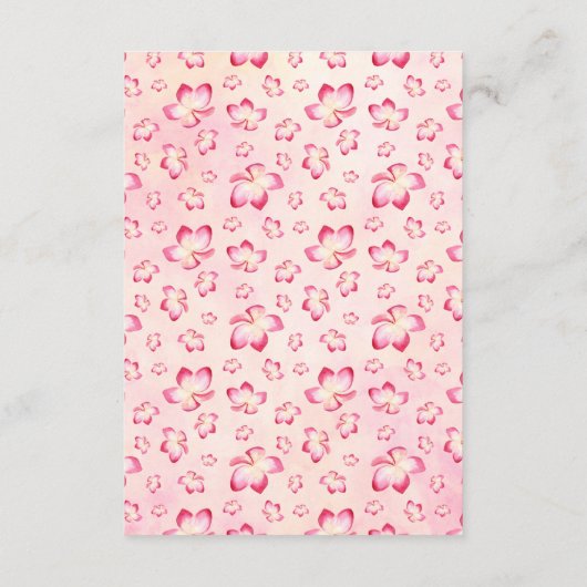 Sunset Plumeria Bruiloft Informatie Kaarten (Achterkant)