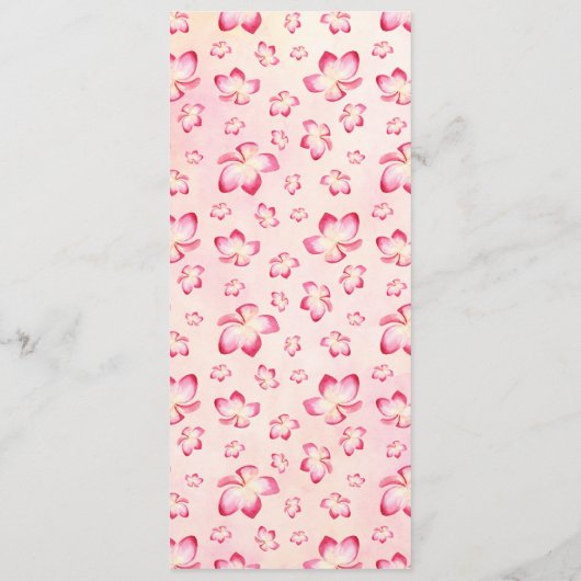 Sunset Plumeria Flower Waterverf menu's (Achterkant)