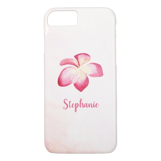 Sunset Plumeria roze Waterverf Case-Mate iPhone Case (Achterkant)