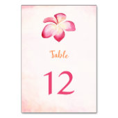 Sunset Plumeria Waterverf Tafelnummer Kaarten (Achterkant)