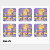Sunset:pool van Londen 2013 Vierkante Sticker (Vel)
