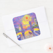 Sunset:pool van Londen 2013 Vierkante Sticker (Envelop)
