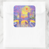 Sunset:pool van Londen 2013 Vierkante Sticker (Tas)