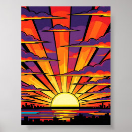 Sunset Pop-Art Poster