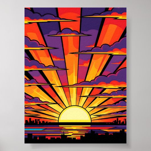 Sunset Pop-Art Poster (Voorkant)