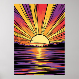 Sunset Pop-Art Poster