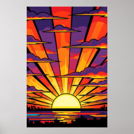 Sunset Pop-Art Poster