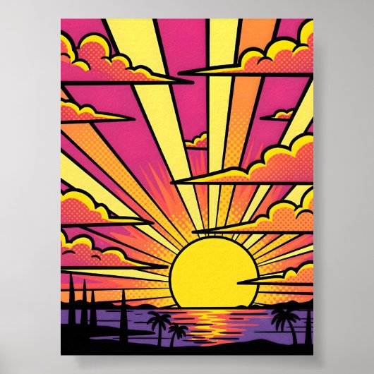 Sunset Pop-Art Poster (Voorkant)