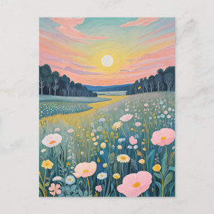 Sunset Poppies Feestdagenkaart