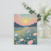 Sunset Poppies Feestdagenkaart (Staand voorkant)