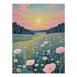 Sunset Poppies Perfect Poster