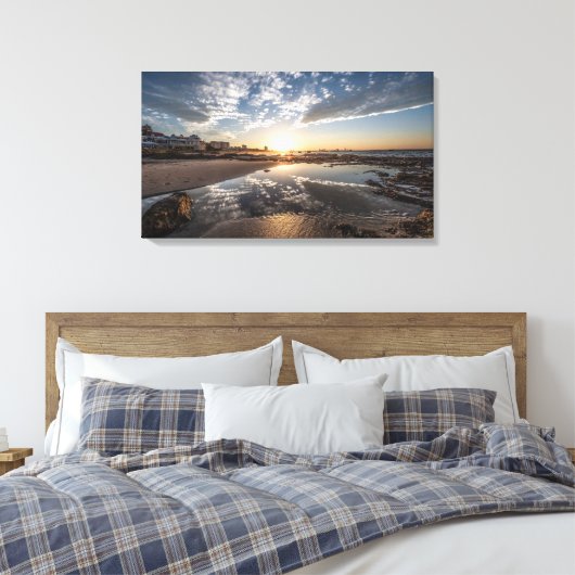Sunset, Port Elizabeth, Zuid-Afrika Canvas Afdruk (Insitu (Slaapkamer))