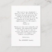 Sunset & Portrait Photo Memorial Gebed Dank u Visitekaartje (Achterkant)