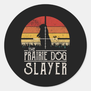 Sunset Prairie Dog Hunting Prairie Dog SLA Ronde Sticker
