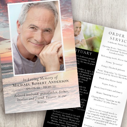 Sunset | Programma voor de begrafenisvolgorde van