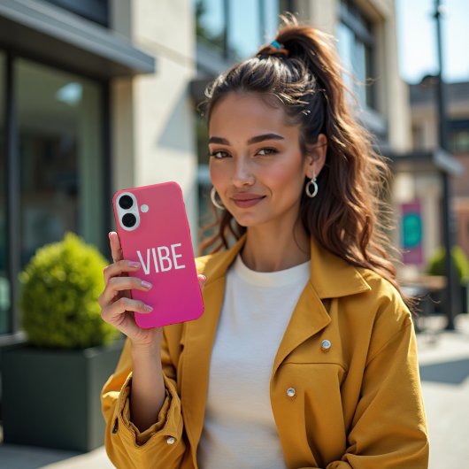 Sunset Pulse - Levendig Koraal Magenta iPhone 16 Hoesje