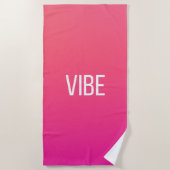 Sunset Pulse - Vibrant Coral Magenta Strandlaken (Voorkant)