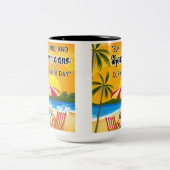 Sunset Quote op het strand Tweekleurige Koffiemok (Center)