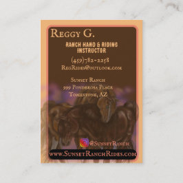 Sunset Ranch Paardrijden visitekaartjes