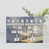 Sunset Rays 3 Generation Family Reunion Uitnodigin Kaart (Staand voorkant)