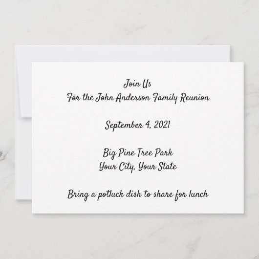 Sunset Rays 3 Generation Family Reunion Uitnodigin Kaart (Achterkant)