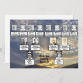 Sunset Rays 3 Generation Family Reunion Uitnodigin Kaart (Voorkant / Achterkant)