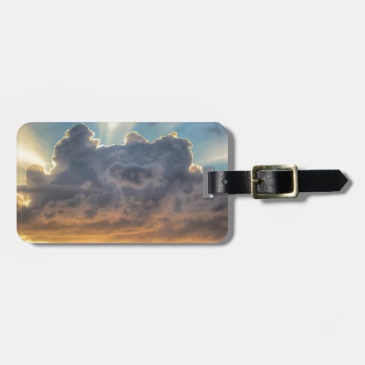 Sunset Rays of Light door Stormy Clouds Bagagelabel (Voorkant horizontaal)
