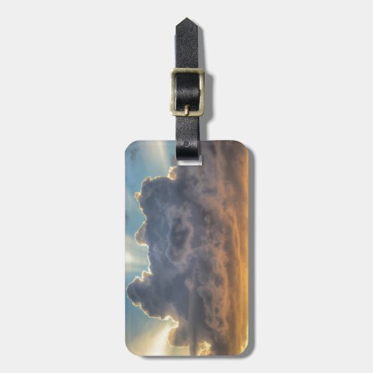 Sunset Rays of Light door Stormy Clouds Bagagelabel (Voorkant verticaal)