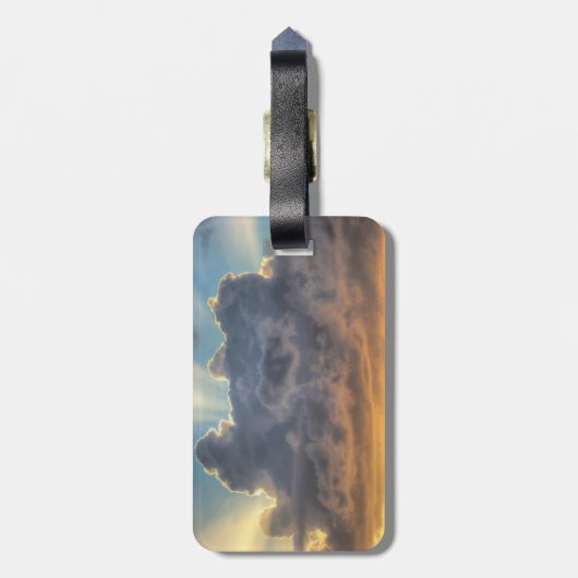 Sunset Rays of Light door Stormy Clouds Bagagelabel (Achterkant verticaal)