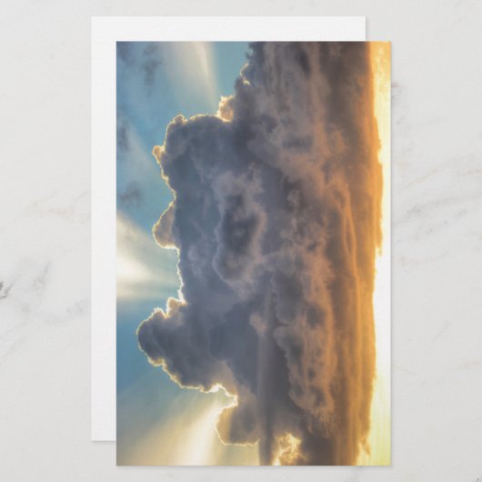 Sunset Rays of Light door Stormy Clouds Briefpapier (Voorkant / Achterkant)