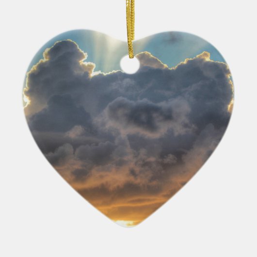 Sunset Rays of Light door Stormy Clouds Keramisch Ornament (Voorkant)