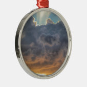 Sunset Rays of Light door Stormy Clouds Metalen Ornament (Rechts)