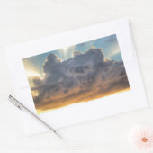 Sunset Rays of Light door Stormy Clouds Rechthoekige Sticker (Envelop)