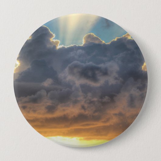 Sunset Rays of Light door Stormy Clouds Ronde Button 4,0 Cm (Voorkant)