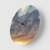 Sunset Rays of Light door Stormy Clouds Ronde Klok (Hoek)