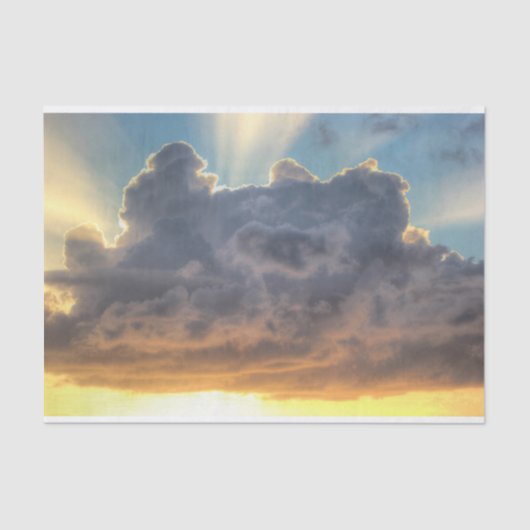 Sunset Rays of Light door Stormy Clouds Tissuepapier (Voorkant)